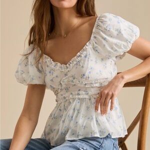 Altar'd State White Floral Blouse